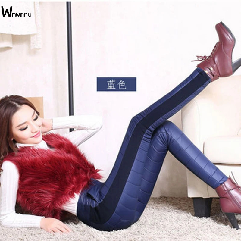 Women's Pants Capris Winter Thicken Pencil Pants Women's Casual Duck Down Warm Pantalones Slim High Waist Windproof Leggings Trousers Mom Sp