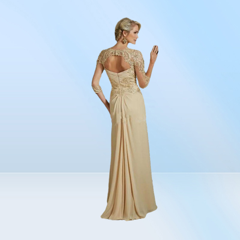 Elegant Chiffon MOTHER of the Bride Dresses Lace Appliques Beads Formal Evening Gowns Custom Made Plus Size Wedding Guest Dre