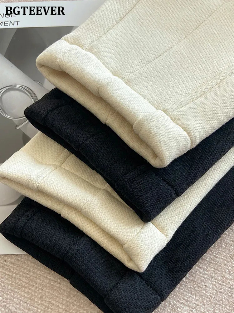 Women's Pants Capris BGTEEVER Casual Thicken Velvet Harem Pants Women Elastic High Waist Pockets Female Trousers Winter Warm Women Pants 231025