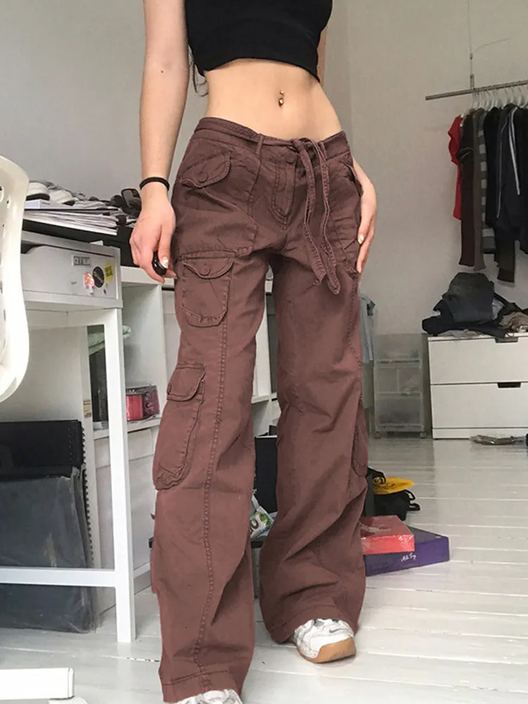 Women's Jeans Straight Leg Jeans Woman High Waist Baggy Jeans Y2K Clothes Streetwear Bottoms Cargo Brown Black Pants Jeans Wide Sweatpants 231025
