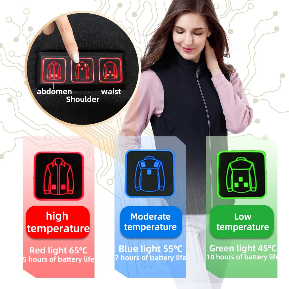 Men's Vests Winter Mens Thermal Clothing Electrical Cotton Heated Vests USB Heating Down Jacket Warm Sleeveless Women Fishing Hunting 231025