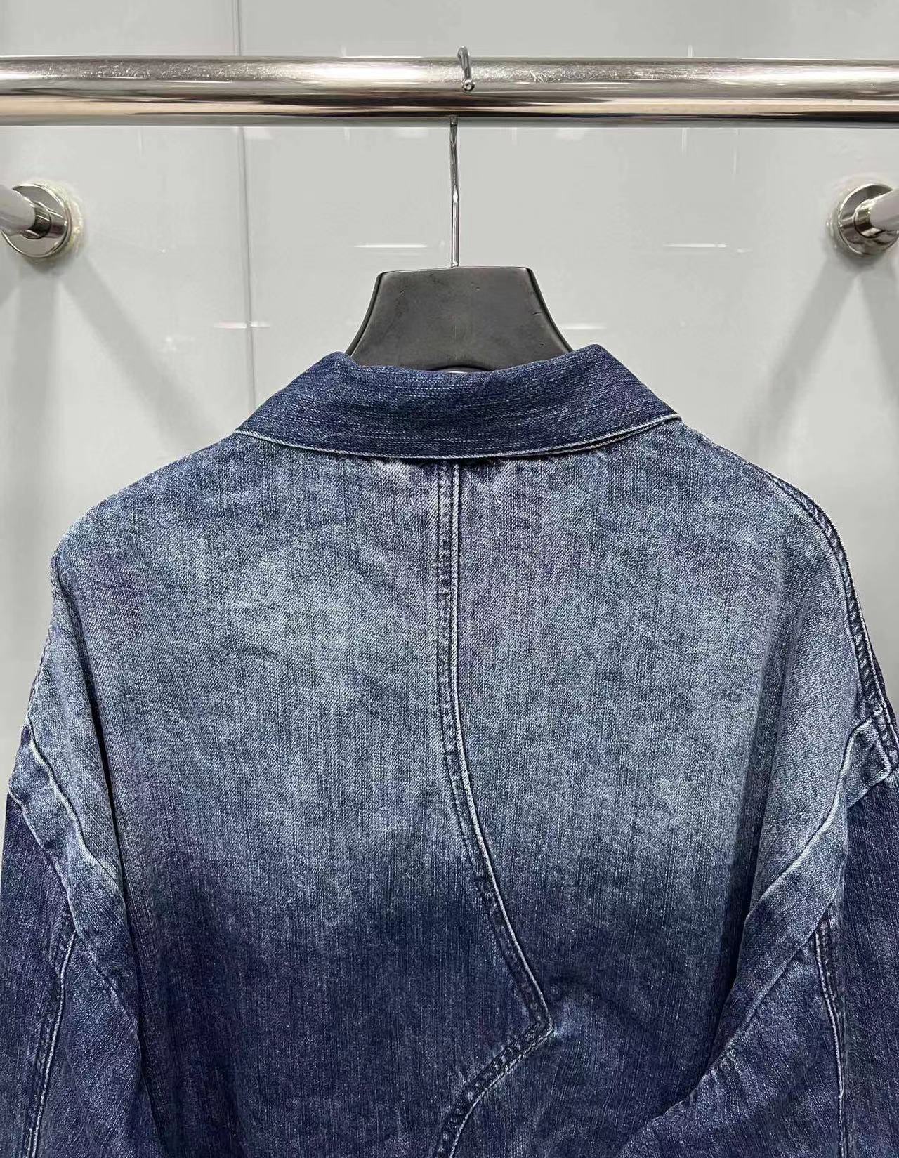 Fashion Brand Bale Workwear Jacket Coat Denim Patchwork Denim Jacket for Men Loose Versatile Jacket