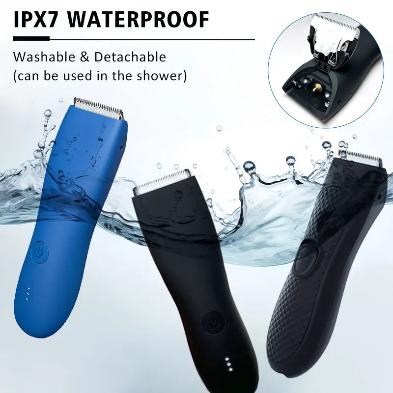 Clippers Trimmers Men's Electric Groin Hair Trimmer Pubic Hair Trimmer Body Grooming Clipper for Men Bikini Epilator Rechargeable Shaver Razor 23