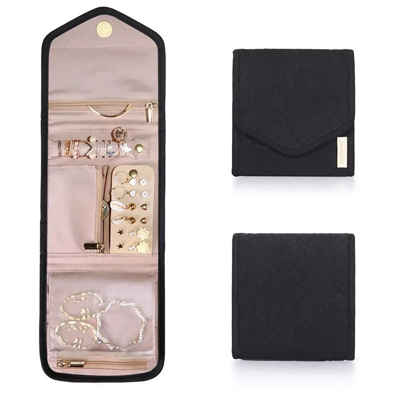 Accessories Packaging Organizers Roll Foldable Velvet Jewelry Bag Necklace Earrings Rings Storage For Women Travel Organizer Portable Journey 231025