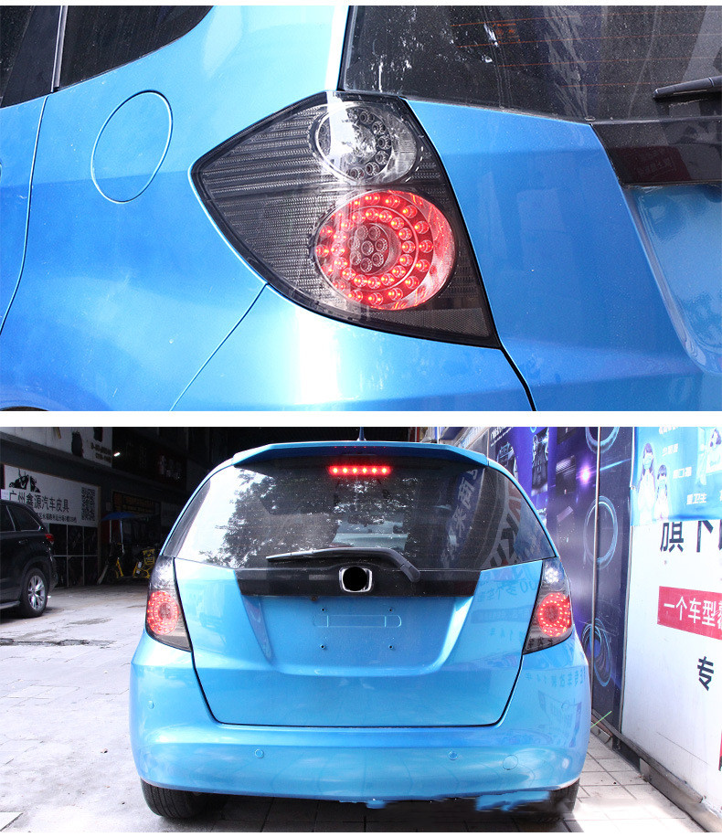 Car Taillight for Honda FIT 2008-2013 Tail Light LED DRL US Style Running Signal Brake Reversing Parking retrofit Facelift