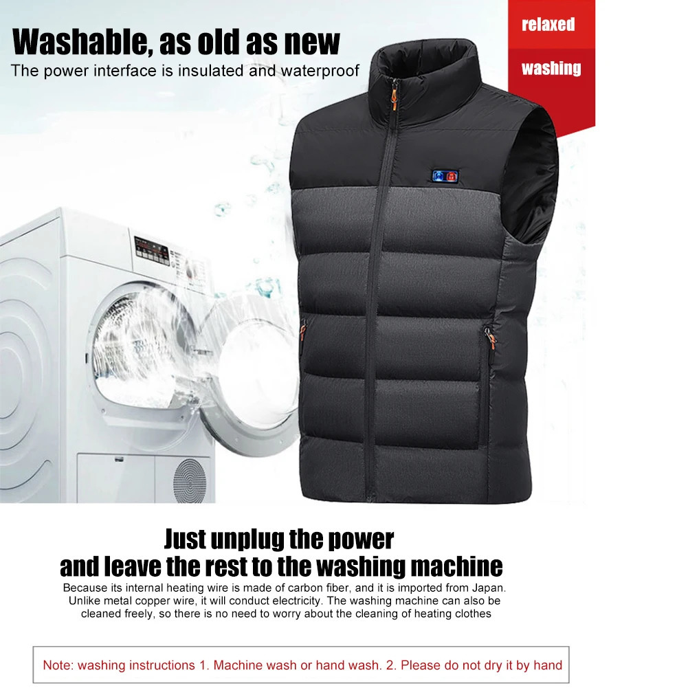 Men's Vests 11 Places Heated Jacket Fashion Men Women Coat Intelligent USB Electric Heating Thermal Warm Clothes Winter Heated Vest Plussiz 23102