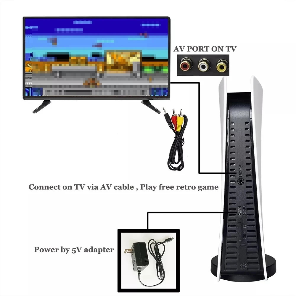 Game Controllers Joysticks Gamestation 5 Console AV-OUT Home TV Game Console Game Station 5 No Lag Double Handle EU/US/UK Plug 231025 - view 6