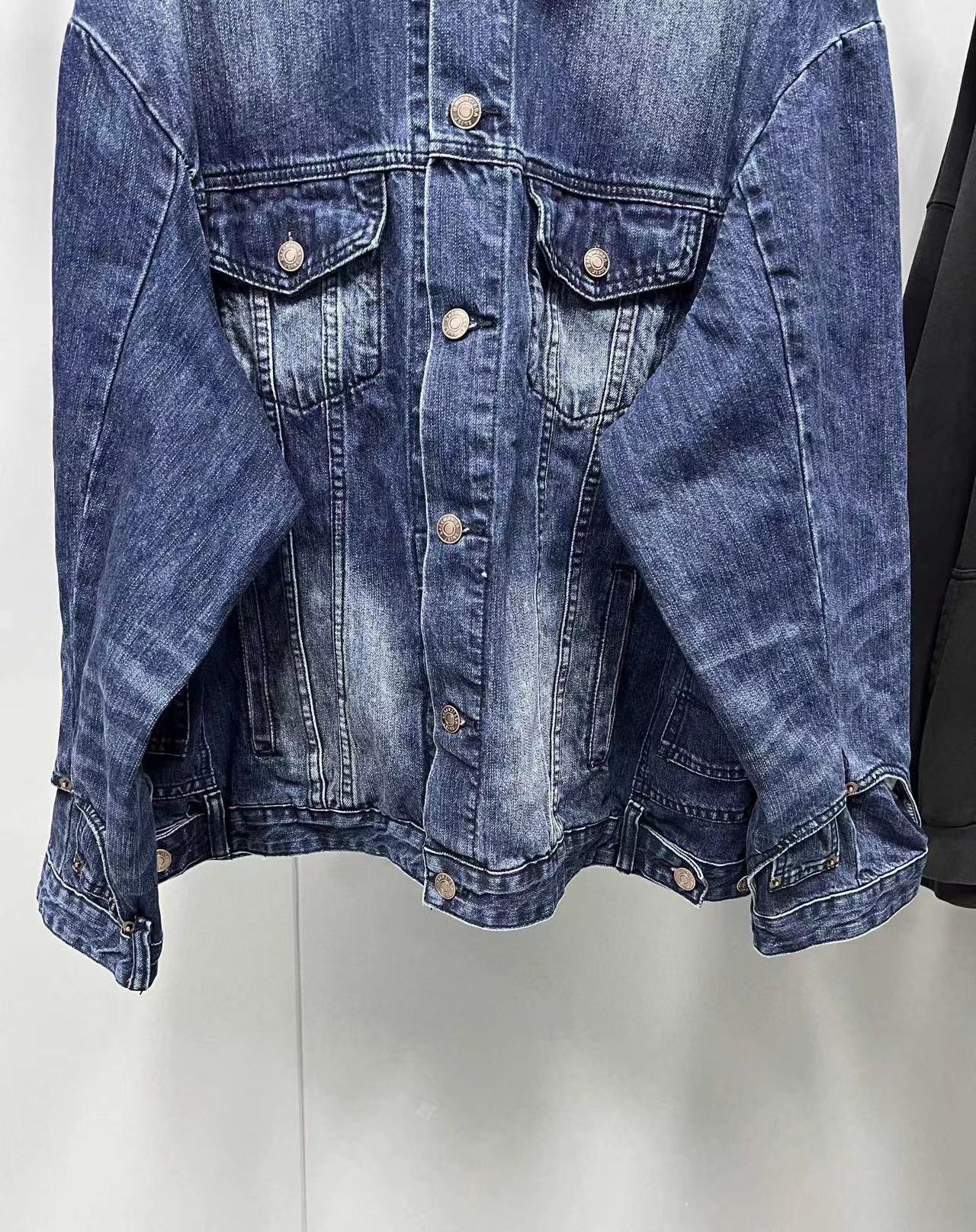 Fashion Brand Bale Workwear Jacket Coat Denim Patchwork Denim Jacket for Men Loose Versatile Jacket