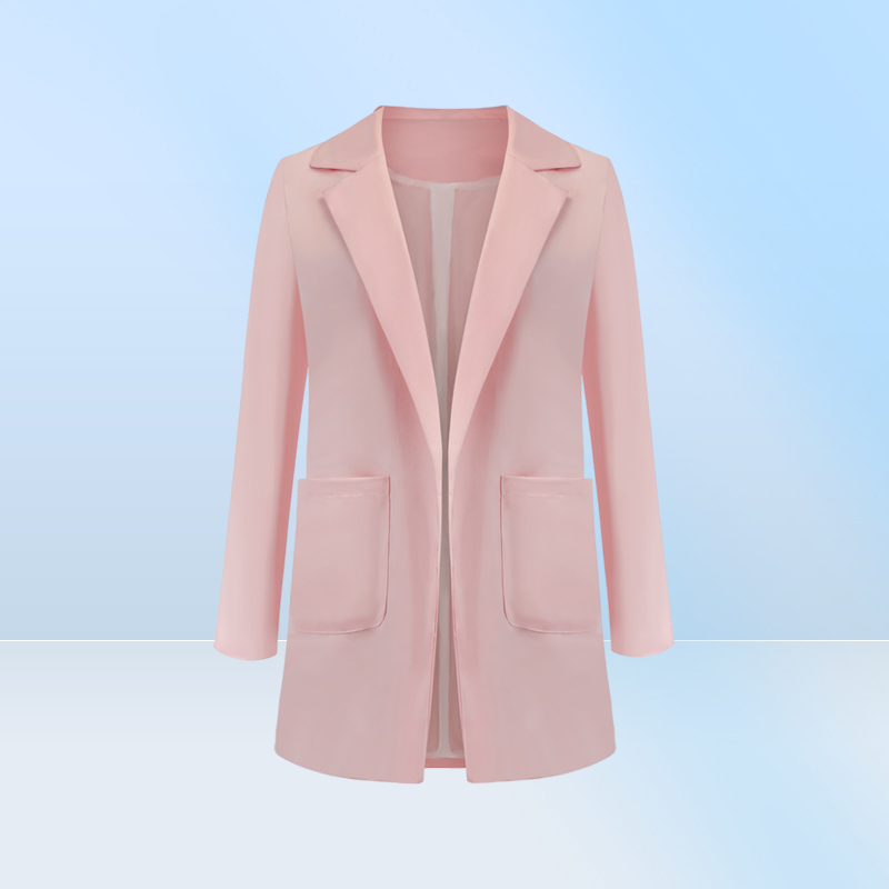 FashionLong Blazers Women Ladies Femme Mujer Dames Casual Office White Black Blue Red Yellow Pink Orange Plus Size Oversized Blaz32456991