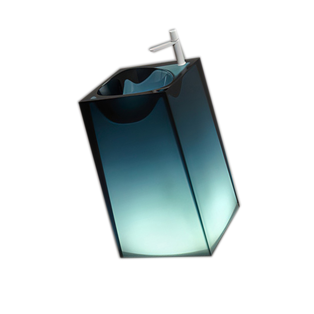 500x450x850mm Resin Acryli Bathroom Pedestal Washbasin Freestanding Transparent Sink Cloakroom Vanity Colored Vessel Basin RS3036