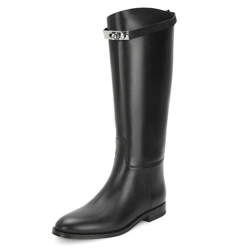 Boots Thigh High Brown Women Vintage Leather Square Heel Knee Height Buckle Boot Keep Warm Round Toe Shoes British Style 231026