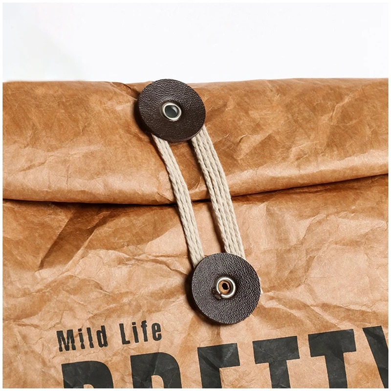 Ice Packs Isothermic Bags Kraft Foldable Reusable Leakproof Paper Breakfast Bento Bag Container Portable Large Capacity Women Lonchera Termica Aliment