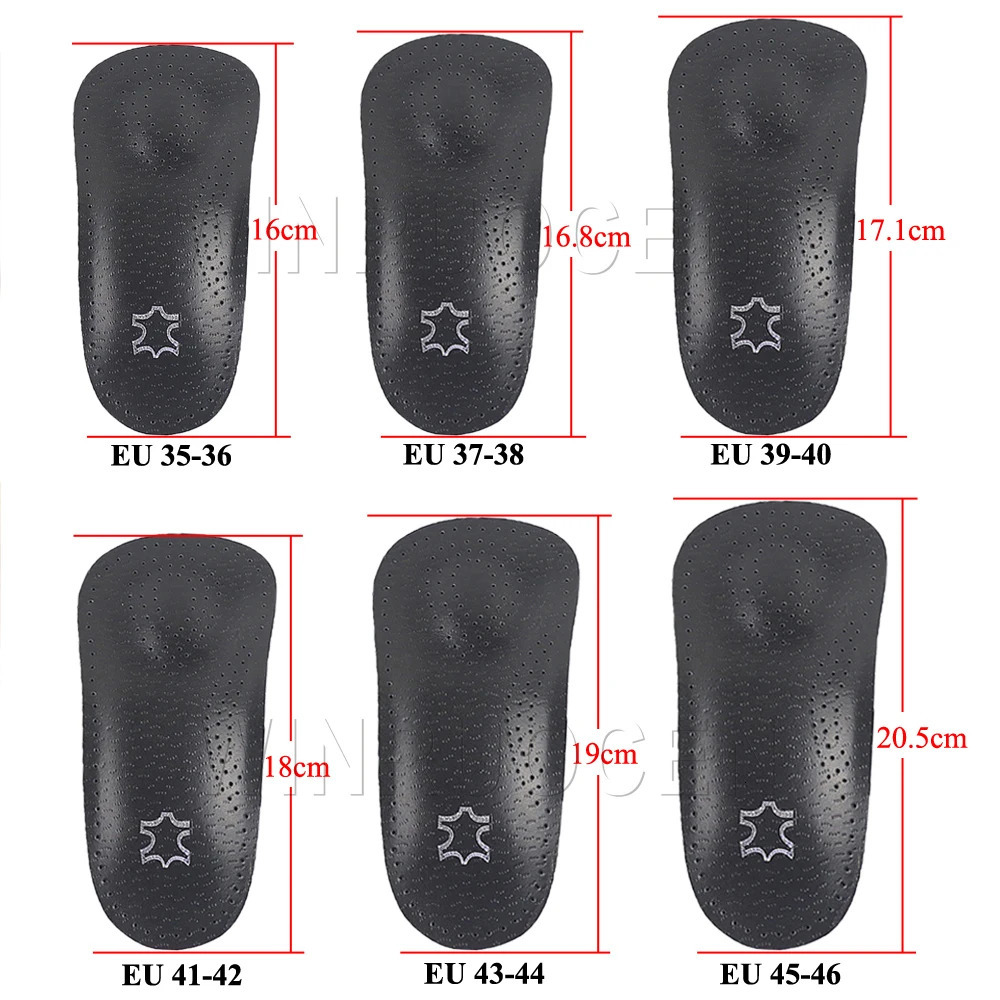 Shoe Parts Accessories 34 Leather Orthopedic Shoes Insole For Flat Feet Arch Support Ortic Sole Insoles Men And Women Foot Care 231026