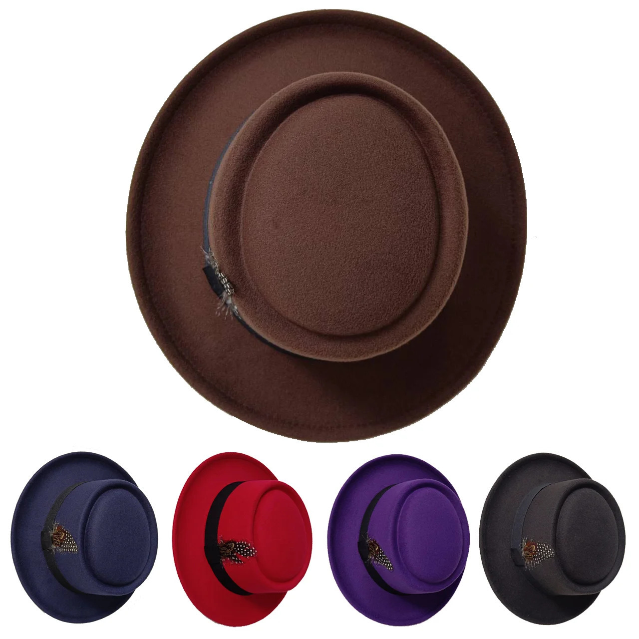 Wide Brim Hats Bucket Pork Pie Hat Men s brimmed Fedora Black Hamburg Jazz Ribbon Y2K Panama Gang Gentleman Sombrero hombre 231025