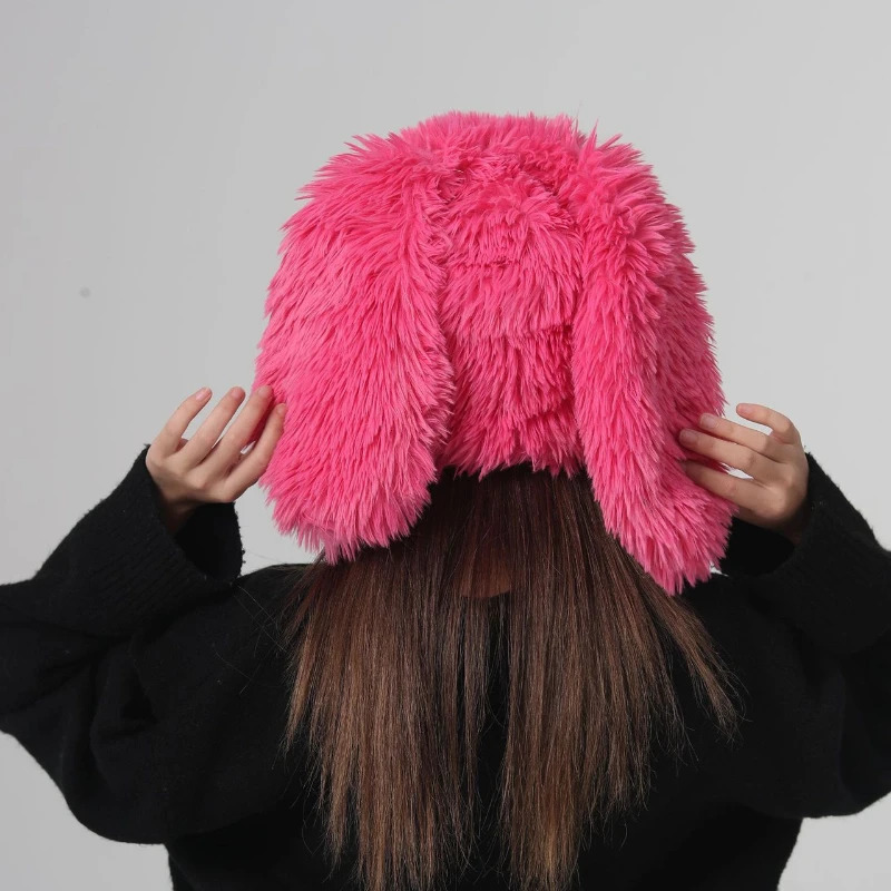 Beanie Skull Caps Y2k Cute Plush Rabbit Hats for Women Autumn and Winter Outdoor Warm Korean Version Oversized Personality Big Ears Beanies 231025
