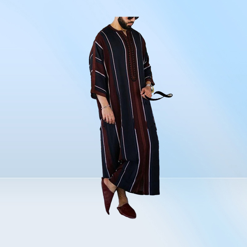 Ethnic Clothing 2022 Eid Ramadan Dress Muslim Fashion Clothes Man Caftan Loose Casual Abaya Men Modest Youth Robes Qamis Homme Isl5595844