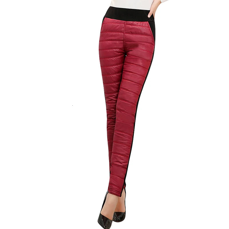 Women's Pants Capris Winter Thicken Warm Pencil Pants Casual High Waist Down Cotton Pantalones Women Big Size 4xl Slim Velvet Lined Leggings Spod