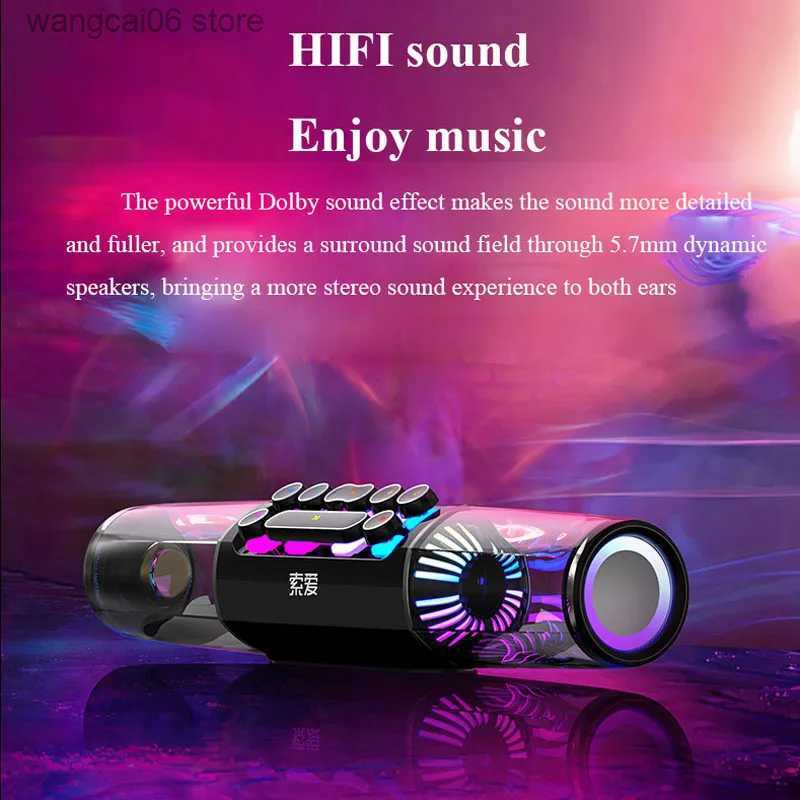 Cell Phone Speakers SOAIY SH19s Gaming Bluetooth Speaker RGB Computer Soundbar 3D Surround Wireless Column Subwoofer Music Center Audio Laptop PC TV T