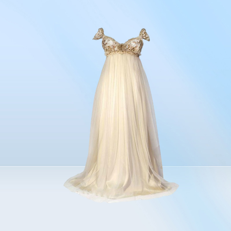1800 Victorian Style Wedding Dresses Regency Inspired Vintage Discount Elegant A Line Formal Long Bridal Party Gowns