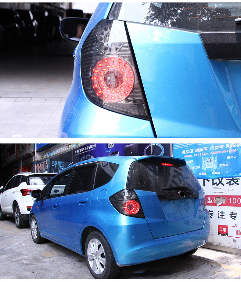 Car Taillight for Honda FIT 2008-2013 Tail Light LED DRL US Style Running Signal Brake Reversing Parking retrofit Facelift