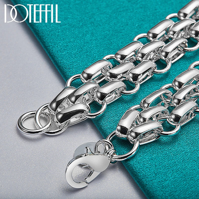 Chain Lnterlocking Circle Bracelet Chain For Women Fashion Charm Silver Color Wedding Engagement Party Jewelry 231025