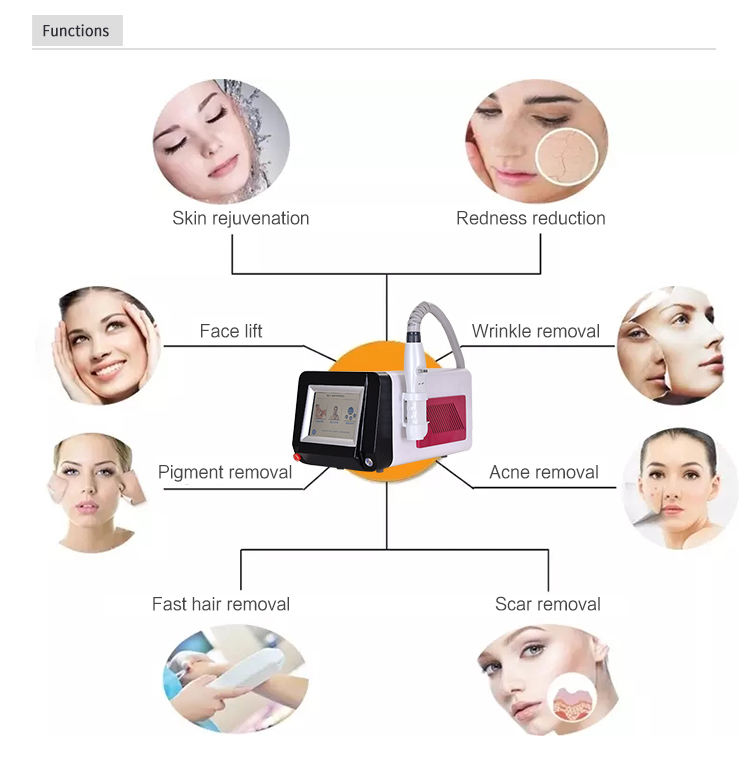 Professional Laser Picosecond 755nm 532nm Pigment Removal Nd Yag Beauty Machine 4 Wavelengths Eyebrow Wash Tattoo Removal Dark Pigment Removal