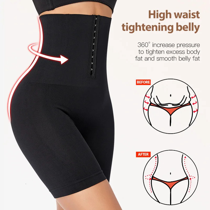 Womens Shaper Firm Tummy Control with Hook Butt Lifter Shapewear Panties High Waist Trainer Body Shaper Shorts Female Slimming fajas 231025