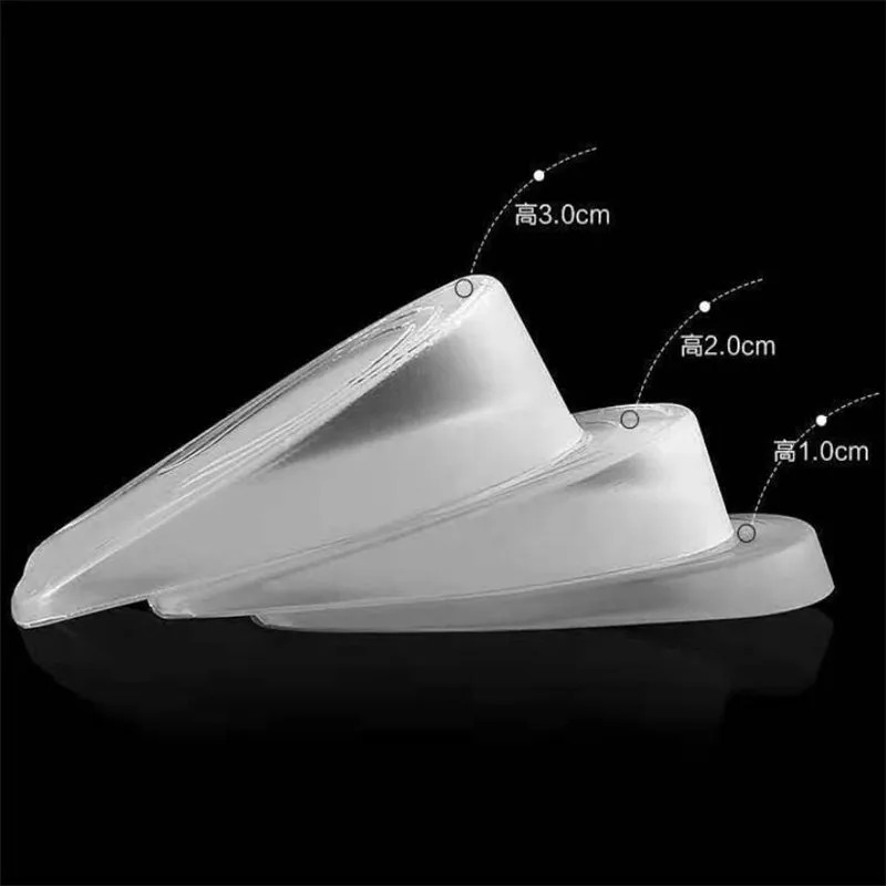 Shoe Parts Accessories Silicone Gel Height Increase Insole Heel Lifting Inserts Shoe Foot Care Protector Elastic Cushion Arch Support Insert for Unise