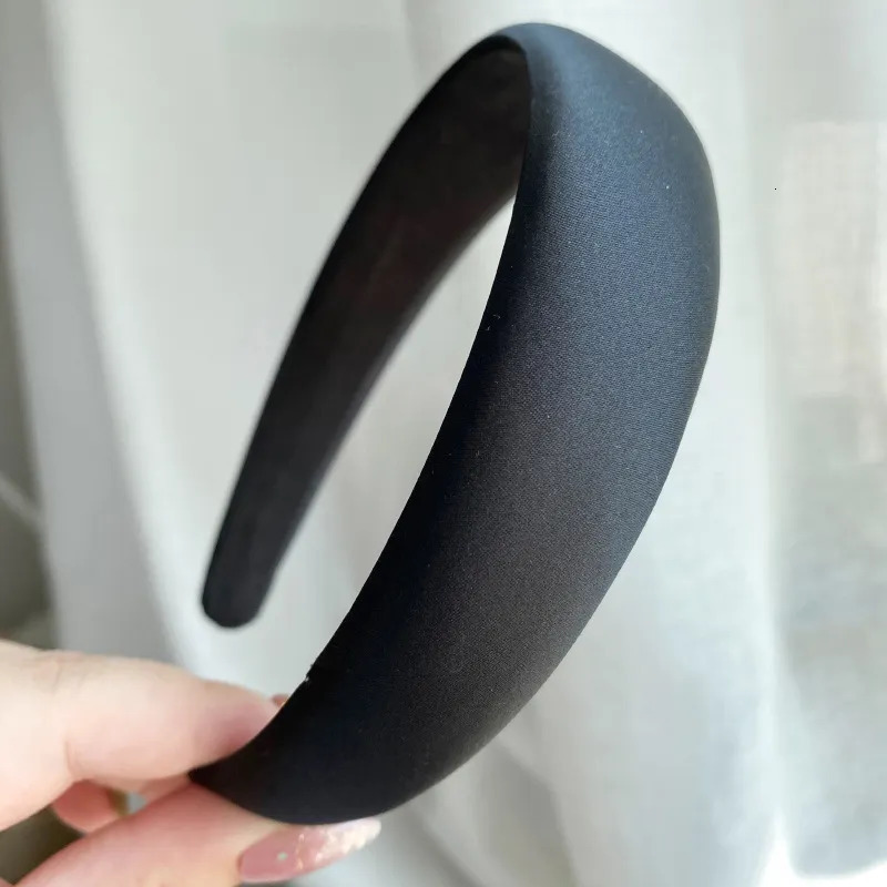 Headbands Satin Hair Band Girls Solid Color Headband Wide Padded Hair Hoop Headwear Wholesale Fashion Hair Accessories for Women 231025