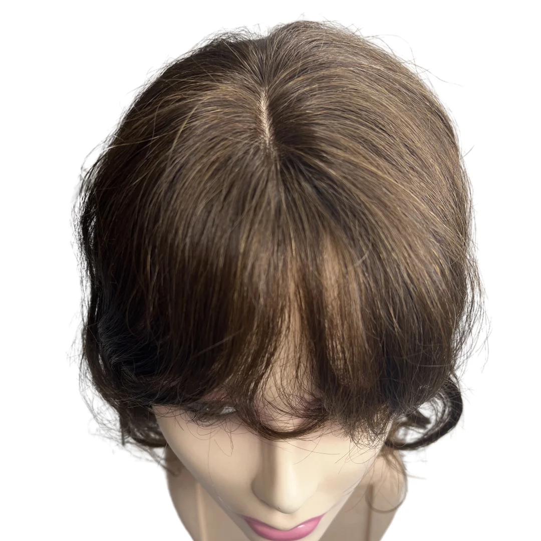 Natural Body Wavy Clip in Human Hair Topper for Women Soft Hairpiece Extension for Mild Woman Increase Hair Volume Remy 10x12cm fast delivery