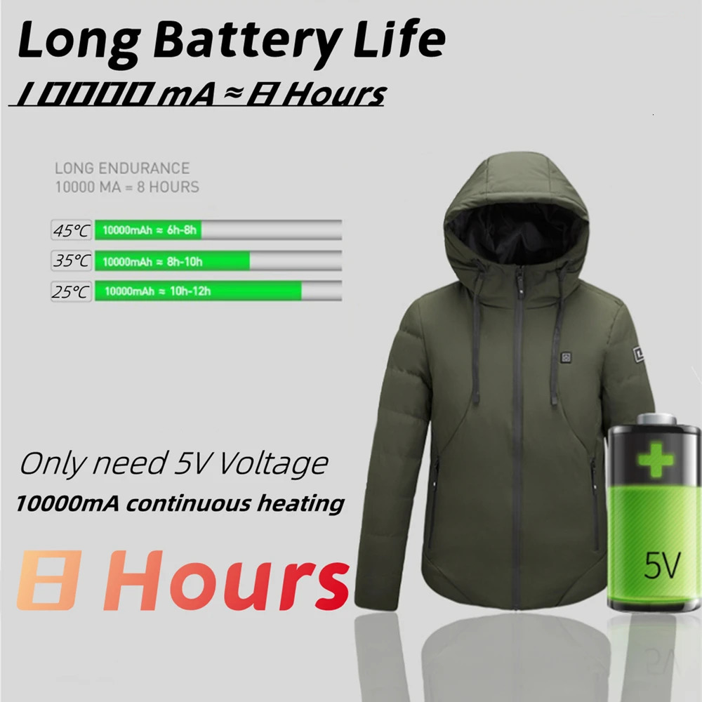 Men's Vests 11 Area Men's Heated Jacket Men Women Parka Vest Autumn Winter Cycling Warm USB Electric Heated Outdoor Sports Vests For Hunting
