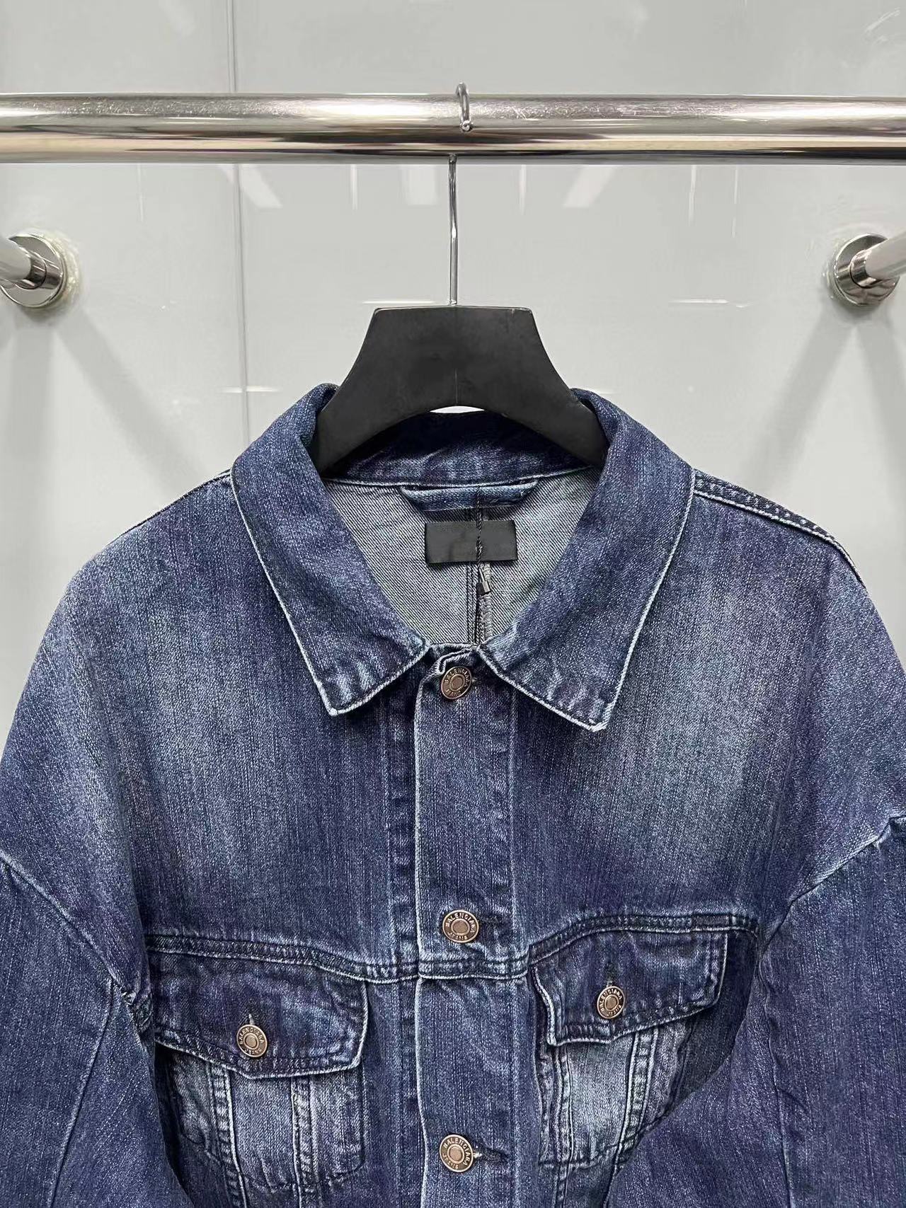 Fashion Brand Bale Workwear Jacket Coat Denim Patchwork Denim Jacket for Men Loose Versatile Jacket