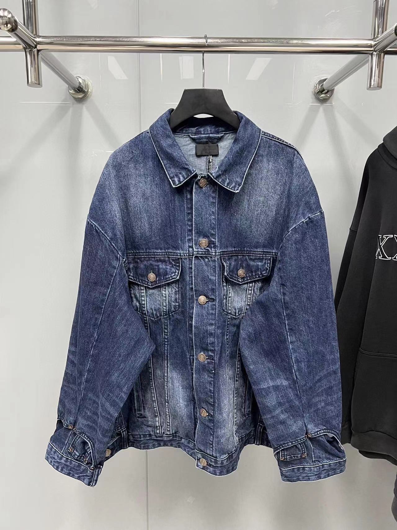 Fashion Brand Bale Workwear Jacket Coat Denim Patchwork Denim Jacket for Men Loose Versatile Jacket