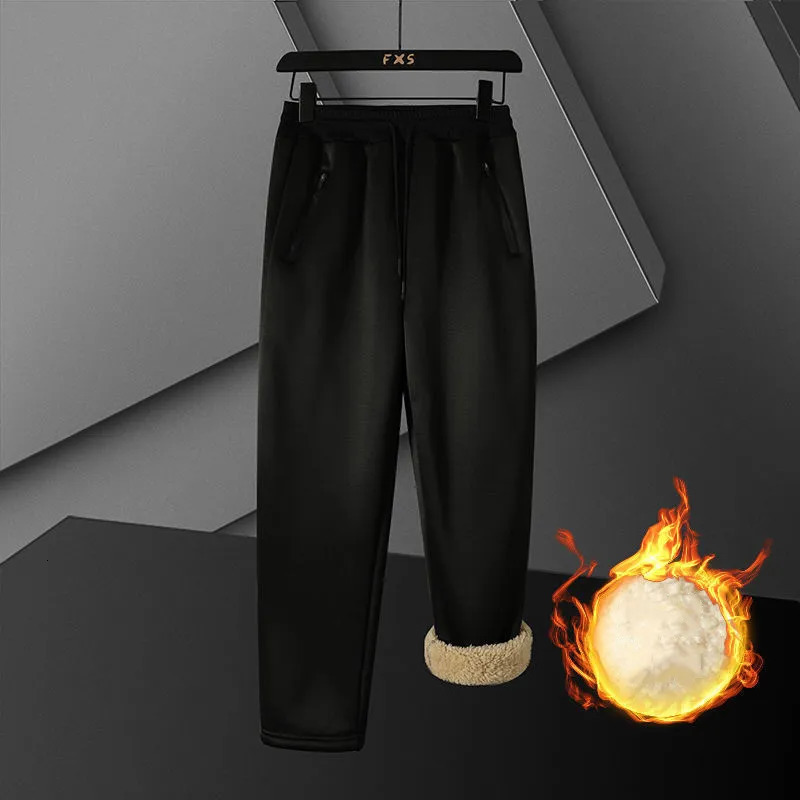 Men's Pants 10XL Oversize Plush Casual Pants Mens Warm Cargo Pants Plus Size Men Winter Warm Plush Trousers Streetwear Thickened Loose Pants 2310