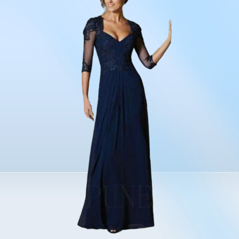 Elegant Chiffon MOTHER of the Bride Dresses Lace Appliques Beads Formal Evening Gowns Custom Made Plus Size Wedding Guest Dre