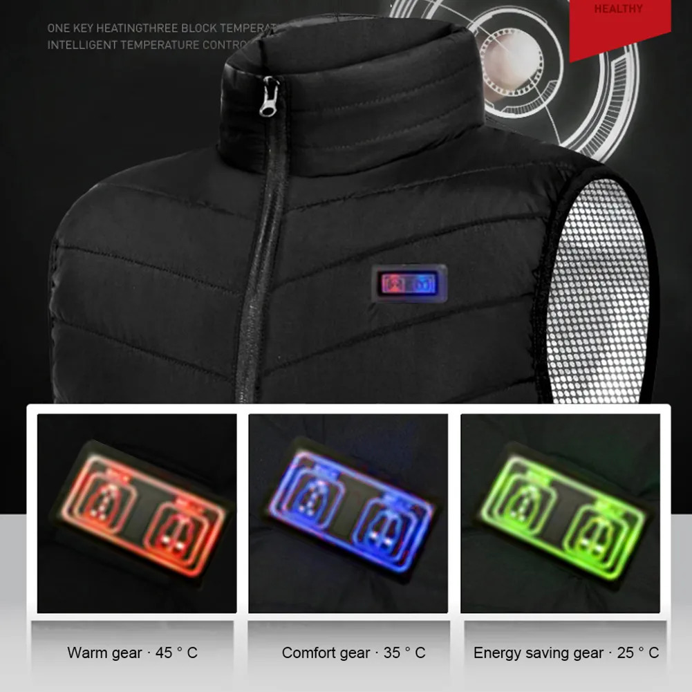 Men's Vests Men Autumn Winter Heating Cotton Vest 9/13 Areas Heated Vest Women Outdoor Camping Thermal Winter Warm Jacket Waistcoat 231026