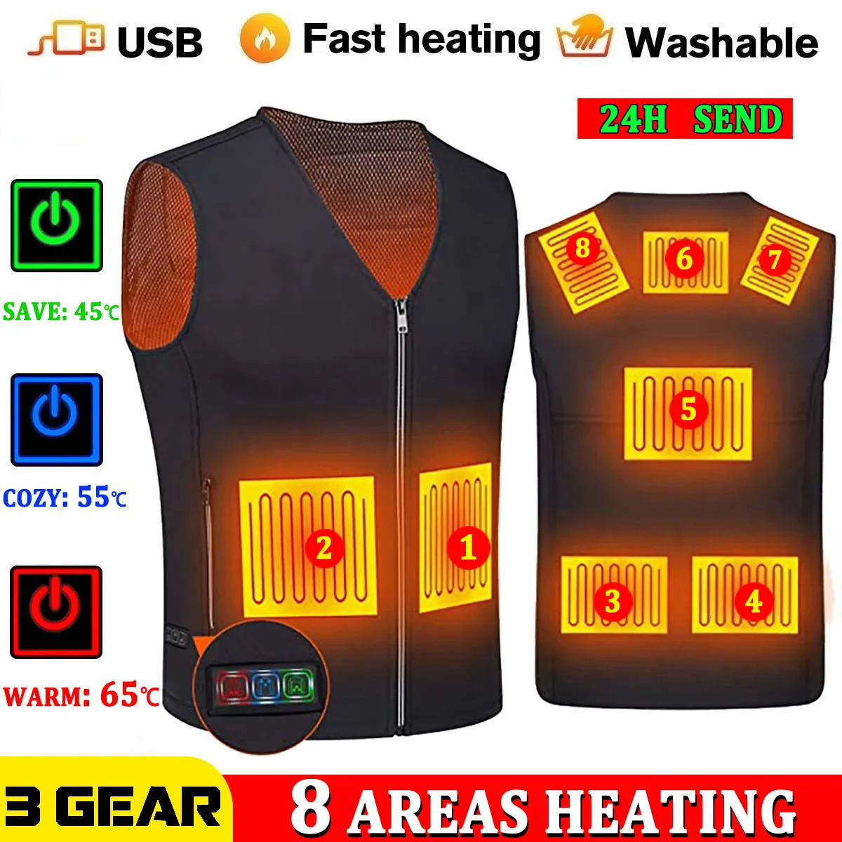Men's Vests Winter Warm Men Jacket smart Heated Vest USB trekking Electric Heating Jacket Body Warmer Heating Pad hunting heated vest Jacket 2310