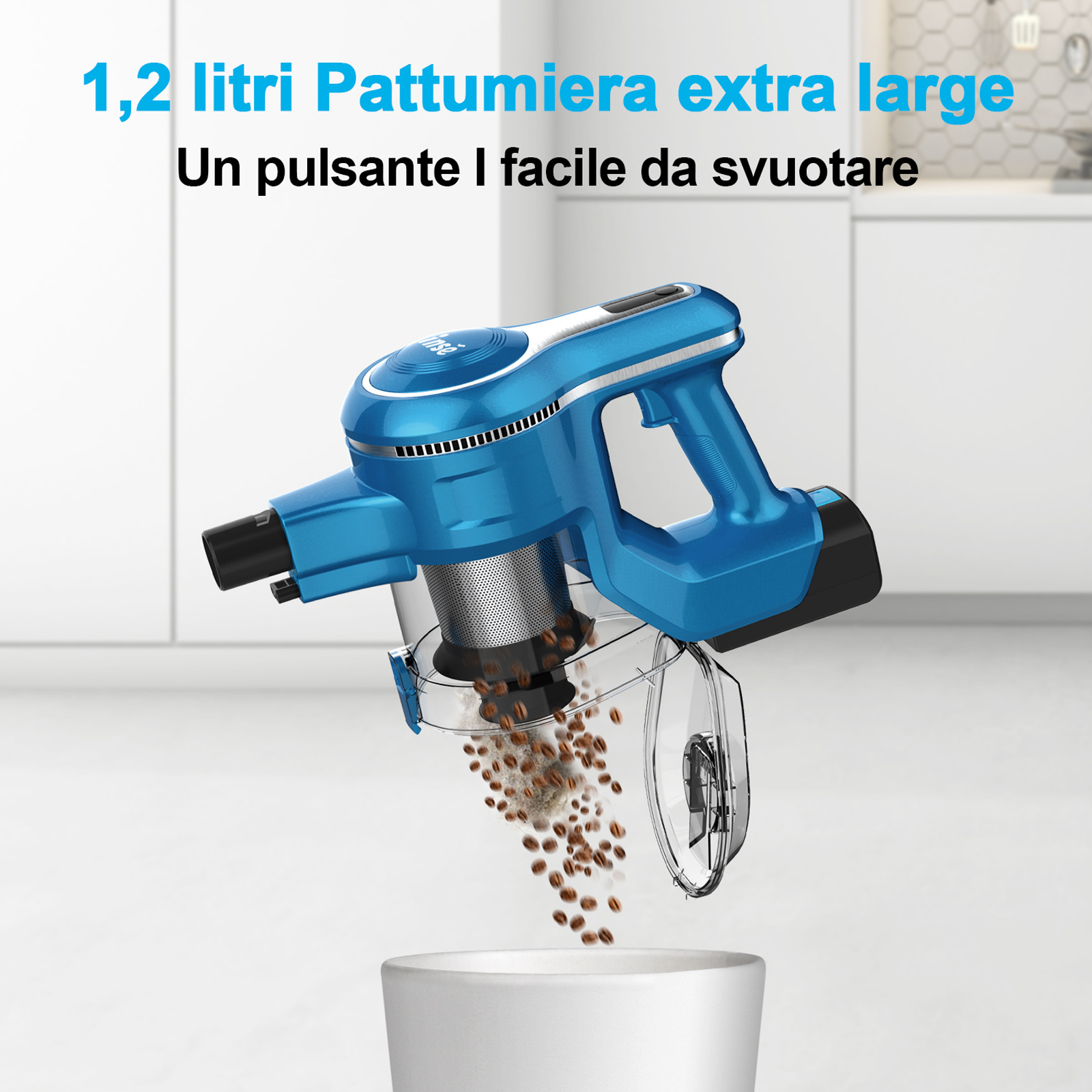 INSE Cordless Vacuum Cleaner, 10-in-1 28Kpa Powerful Cordless Stick Vacuum with Pet Hair Tool, Rechargeable Cordless Vacuum 45min Runtime Lightweight 