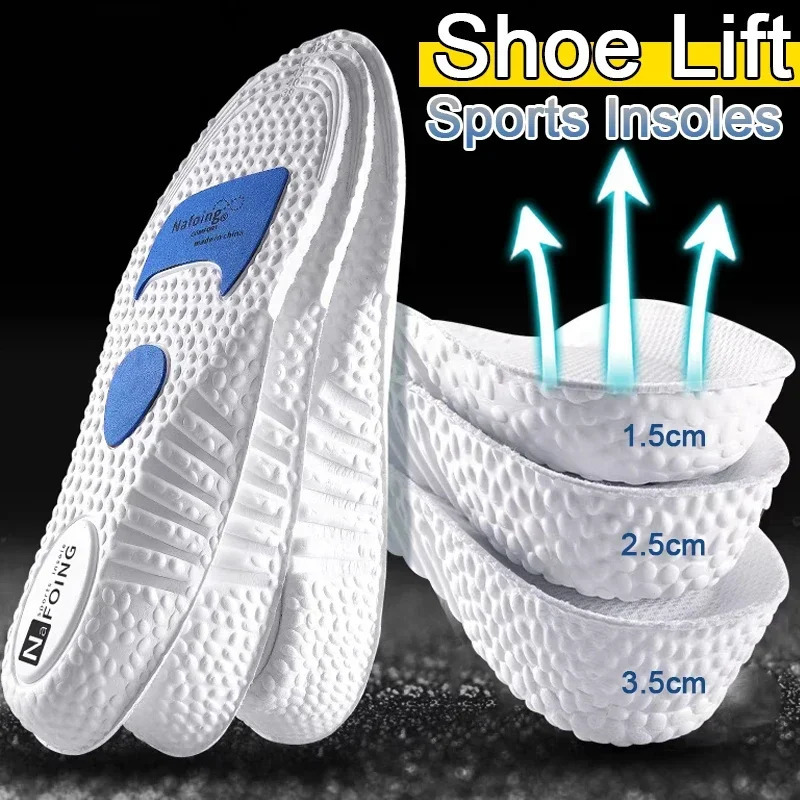 Shoe Parts Accessories Height Increase Insoles Silicone Memory Foam Shoe Pads Arch Support Orthopedic Cushion Sports Running Heel Lift Feet Inserts 23
