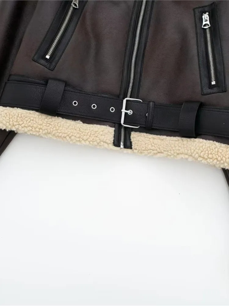 Women's Jackets Lambswool Cropped Short Jacket Coat Women Autumn Winter Warm Vintage French Loose Lapel Long Sleeve Thick Coats Female 231026