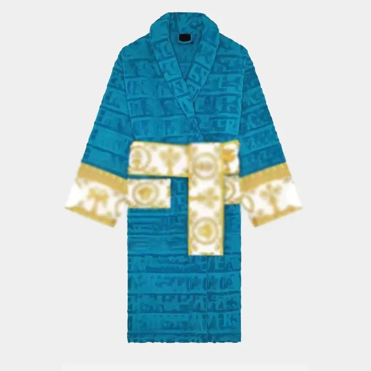 2026 High Quality Cotton Men Women Bathrobe Sleepwear Long Robe Designer Letter Print Couples Sleeprobe Nightgown Winter Warm Unisex Pamas 7 Colors