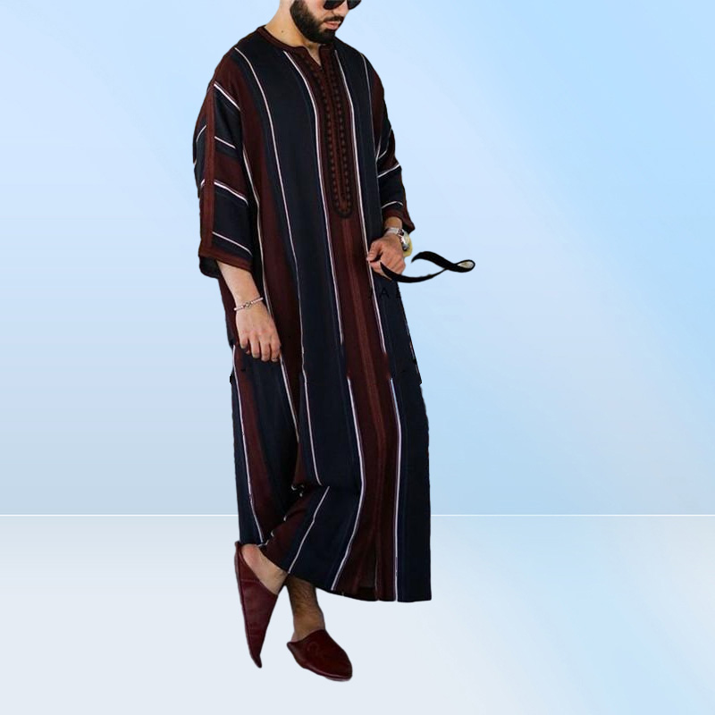 Ethnic Clothing 2022 Eid Ramadan Dress Muslim Fashion Clothes Man Caftan Loose Casual Abaya Men Modest Youth Robes Qamis Homme Isl5595844