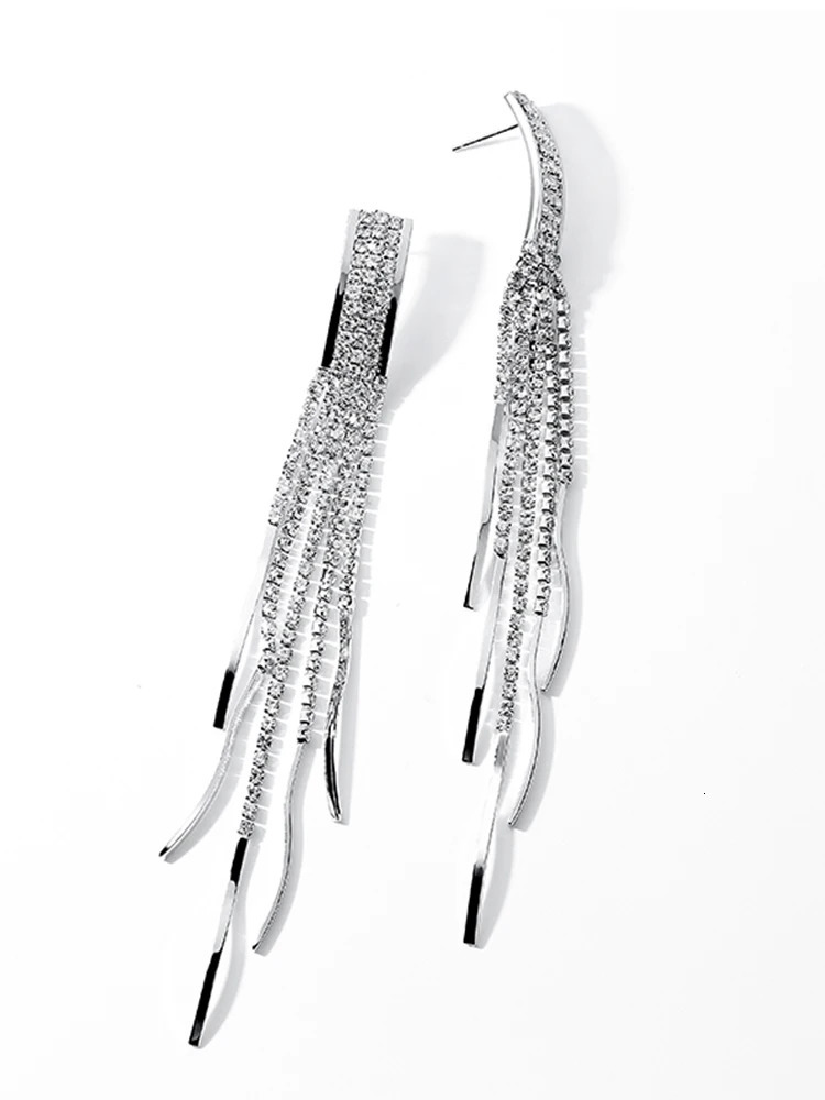 Charm Vintage Golden Color Bar Long Thread Tassel Drop Earrings for Women Glossy Arc Geometric Latest Fashion Jewelry Hanging 231025