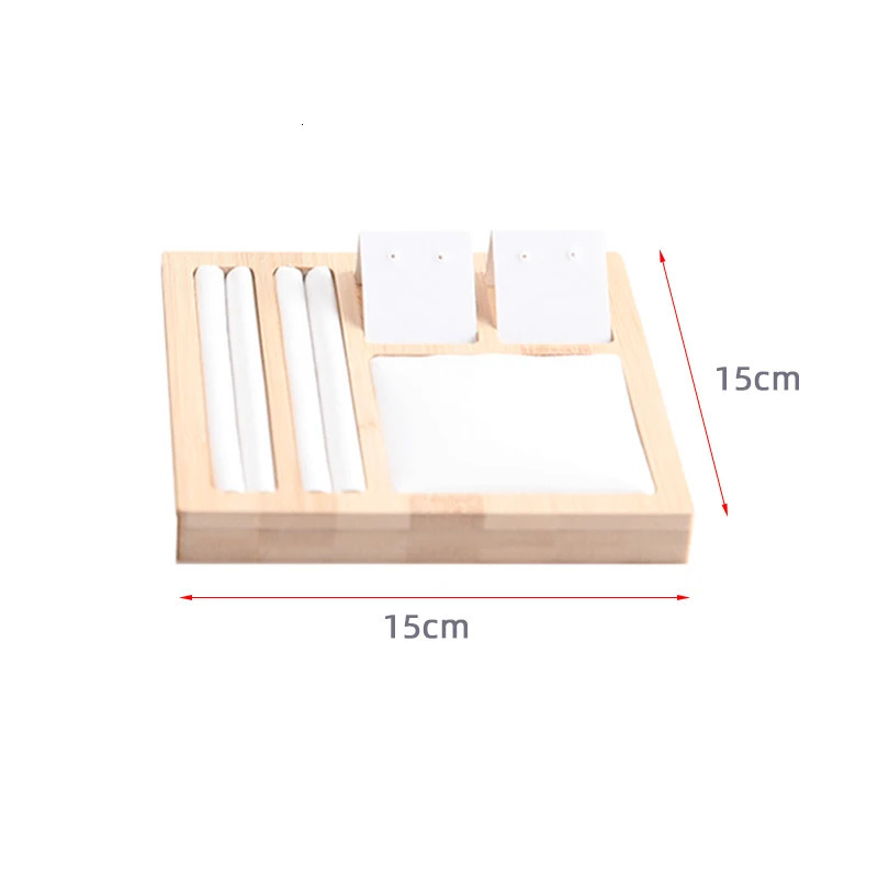 Accessories Packaging Organizers Bamboo Multifunctional Display Tray Board Rings Earring Rack Jewelry Storage Organization Props 231025