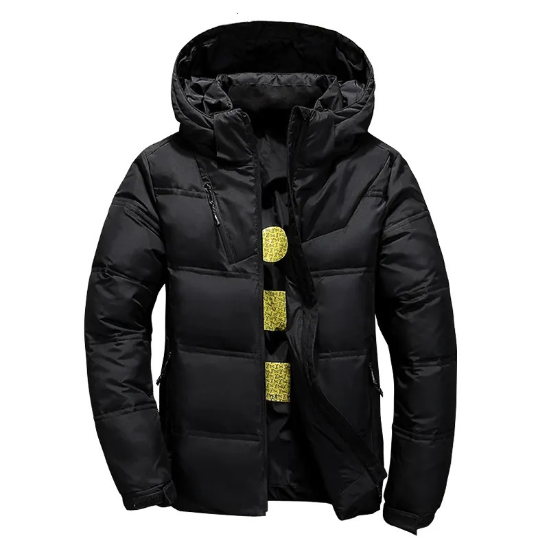 Men's Down Parkas White Duck Down Jacket Men Winter Men's Coat Windproof Removable Cap Parkas Solid Color Outdoor Casual Hooded Overcoat Clo