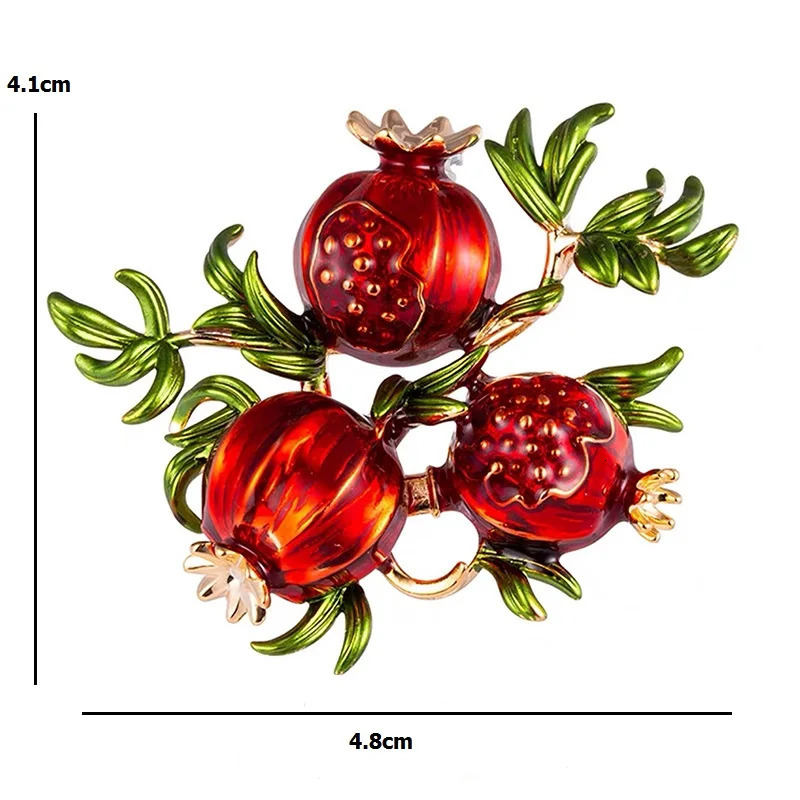 Pins Brooches Wuli baby Red Enamel Pomegranate Brooches For Women Alloy Fruits Casual Weddings Brooch Pins Gifts 231025