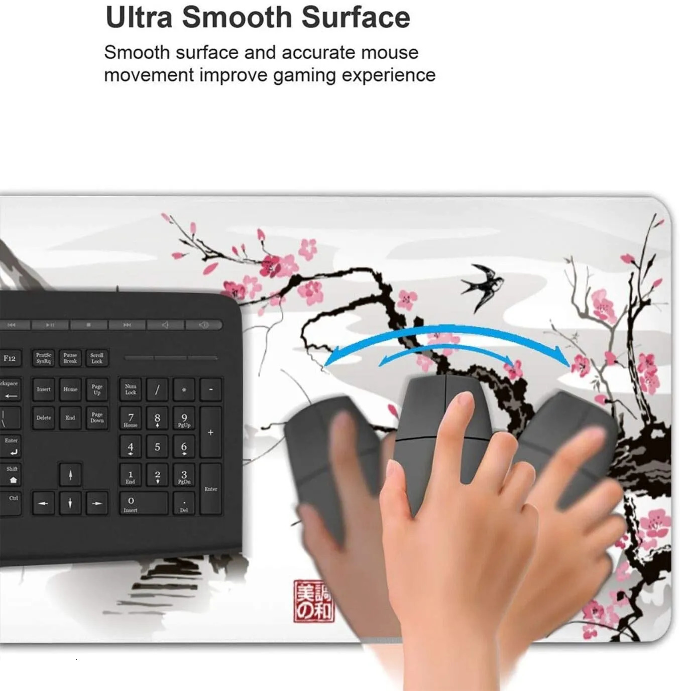 Mouse Pads Wrist Rests Sakura Mousepad Custom Computer Desk Mats Office Laptop Natural Rubber Soft Mouse Pad Japanese Pagoda And Cherry Blossom 231025