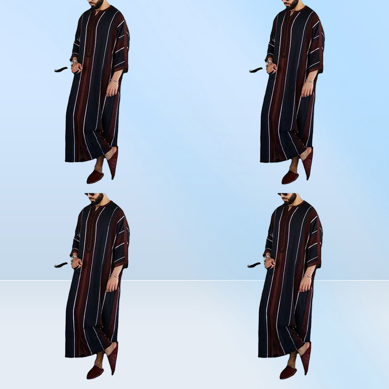 Ethnic Clothing 2022 Eid Ramadan Dress Muslim Fashion Clothes Man Caftan Loose Casual Abaya Men Modest Youth Robes Qamis Homme Isl5595844