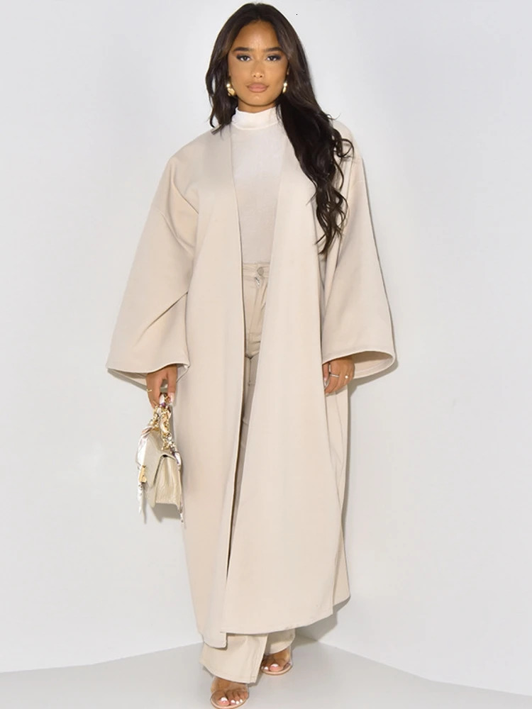 Women's Wool Blends Autumn Winter Trench Women Small Suit Long Sleeve Jacket Casual Tops Female Slim Wild Blazers Windbreaker Long Coat 231025
