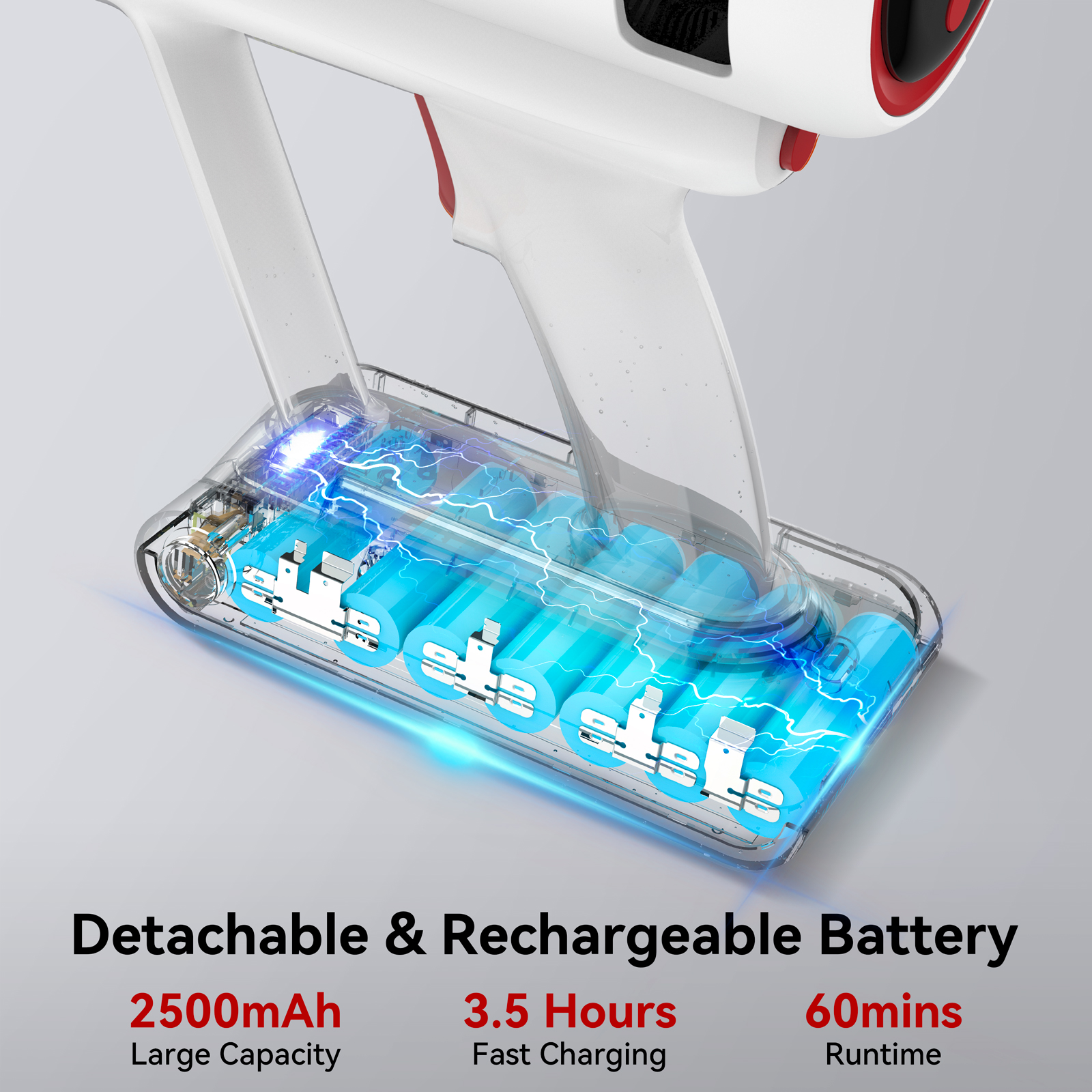 INSE Cordless Vacuum Cleaner 30kPa, 6-in-1 Powerful Stick Vacuum Cleaner with LED Display, Max 60 Min Runtime, 450W Brushless Motor Vacuum Cleaner--V1